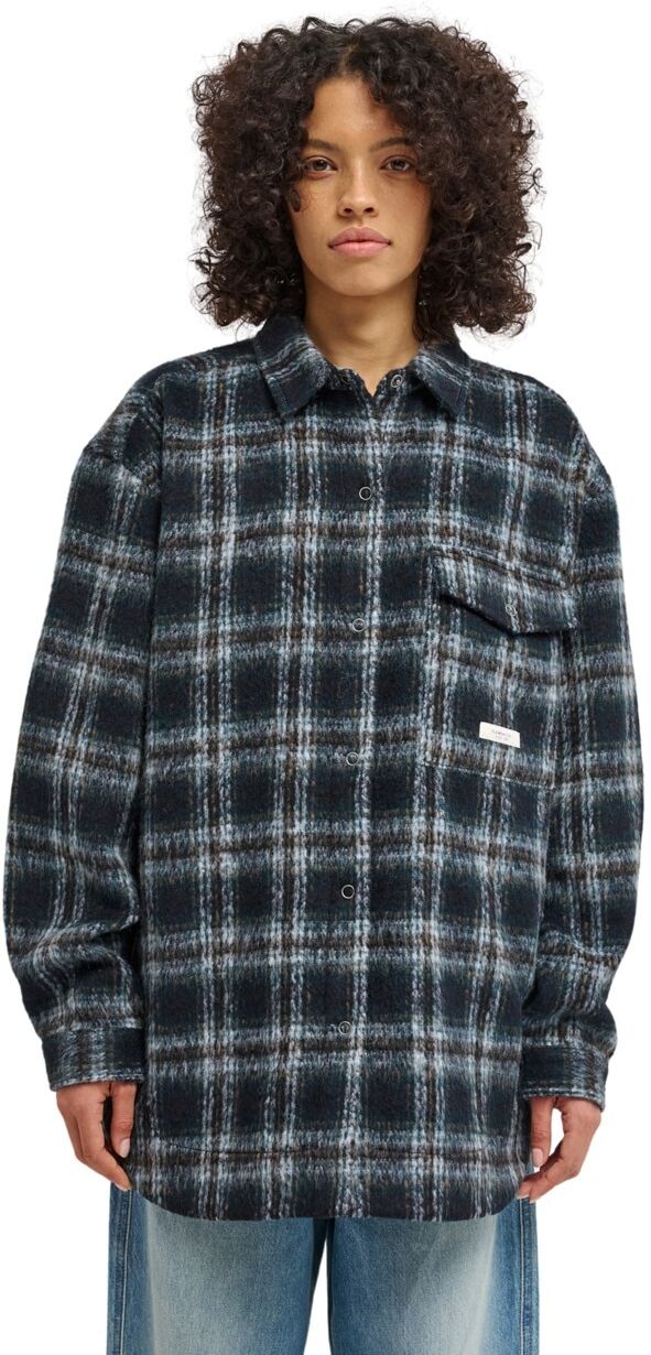 Outdoorjacke ELEMENT "Plaid", Damen, Gr. XS, schwarz-weiß (brushed plaid schwarz slate), Obermaterial: 80% Polyester, 20% Wolle., Jacken Outdoorjacke