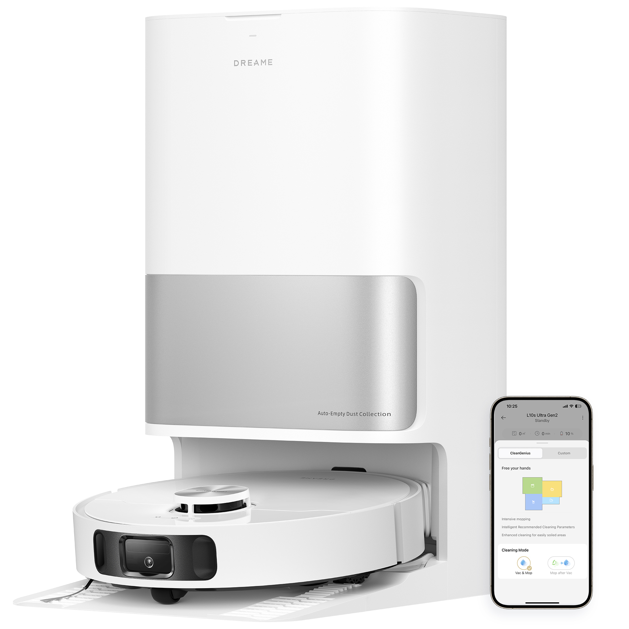 Dreame L10s Ultra Gen 2 Saugroboter mit Wischfunktion,MopExtend RoboSwing-Technologie, 10.000 Pa Vormax-Saugkraft,vollautomatischer Basisstation