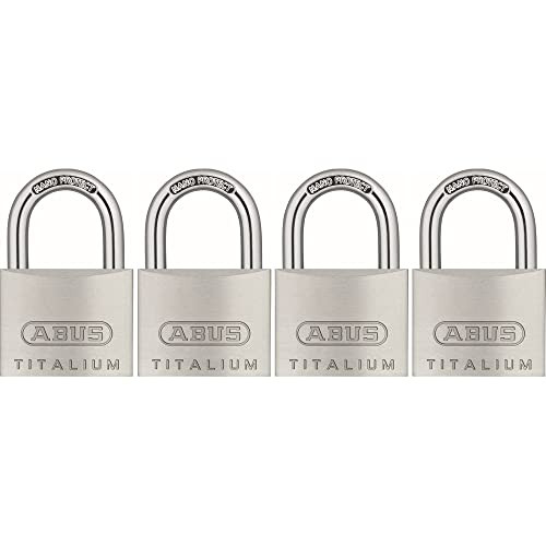 Abus Titalium TKTI24/40 hangslot, 4 stuks, zilver, roestvrij staal