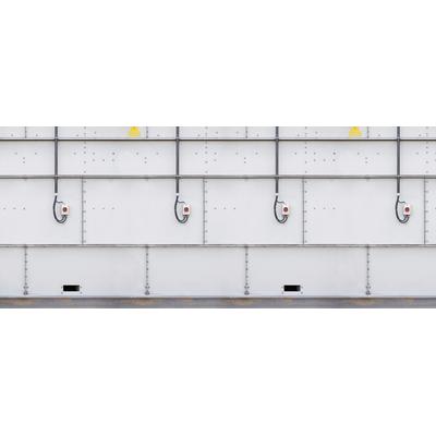 Fototapete ARCHITECTS PAPER "Metal Front", grau (grau, silber), B:6m L:2,5m, Vlies, Tapeten, Vlies, Wand, Schräge