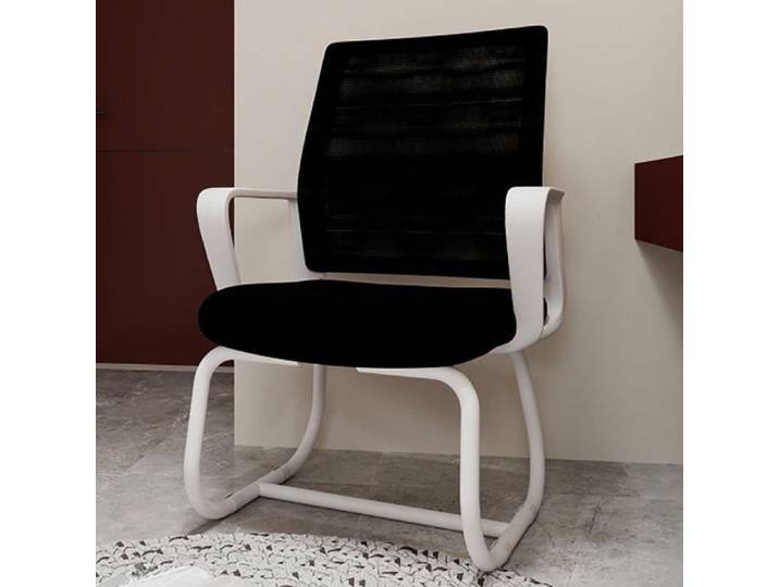 Chaise Bureau Moderne Fauteuil de Bureau Chaise de réunion Ergonomique avec Structure en Métal Douce pour Salle de conférence