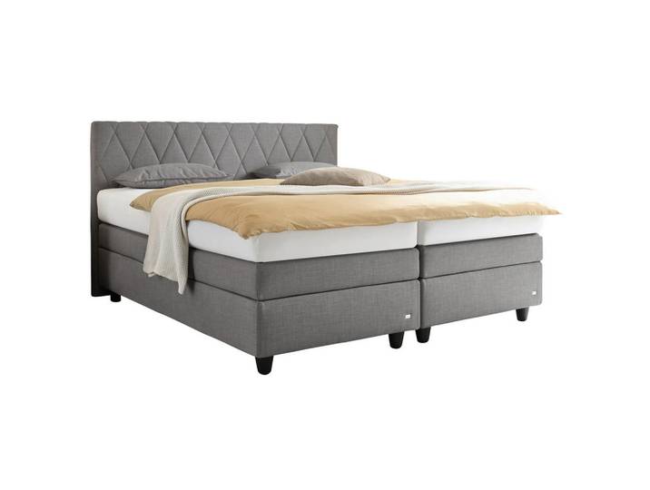 RUF Betten Boxspringbett, Grau, Kunststoff, H2, 7-Zonen, Höhe ca. 20 cm, 180x200 cm, Stoffauswahl, Lederauswahl, Schlafzimmer, Betten, Doppelbetten
