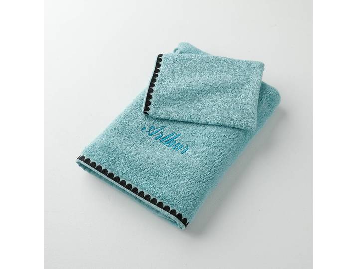 Serviettes de bain finition broderie fantaisie personnalisées - 420g/m2 - Blancheporte