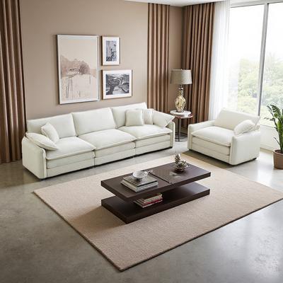 ZWYO HOSIMU Corduroy Mid-Century Modern Sofa Set with 6 Pillows and Memory Foam Cushions (4-Seater)