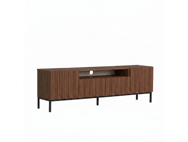 TV-Möbel Georis Nussbaum/Schwarz Holzwerkstoff B 160 cm - TV-Möbel