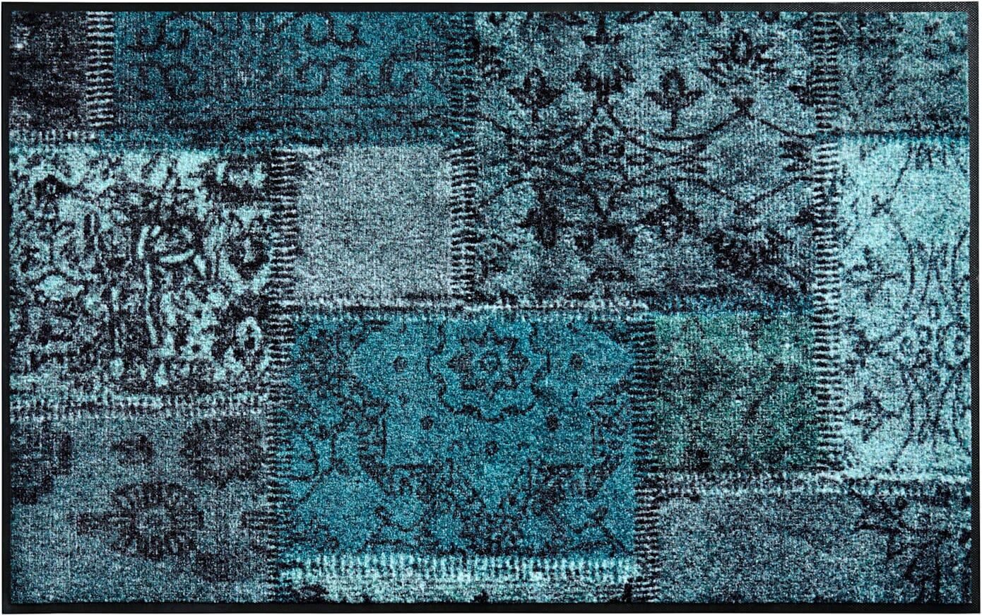 Fussmatte Gr. 8, blau (petrol), H:7mm Ø:85cm, Kunstfaser, Polyamid, Teppiche, Fussmatte petrol Ø 85cm 1 Stk., 7mm, Ø 85cm