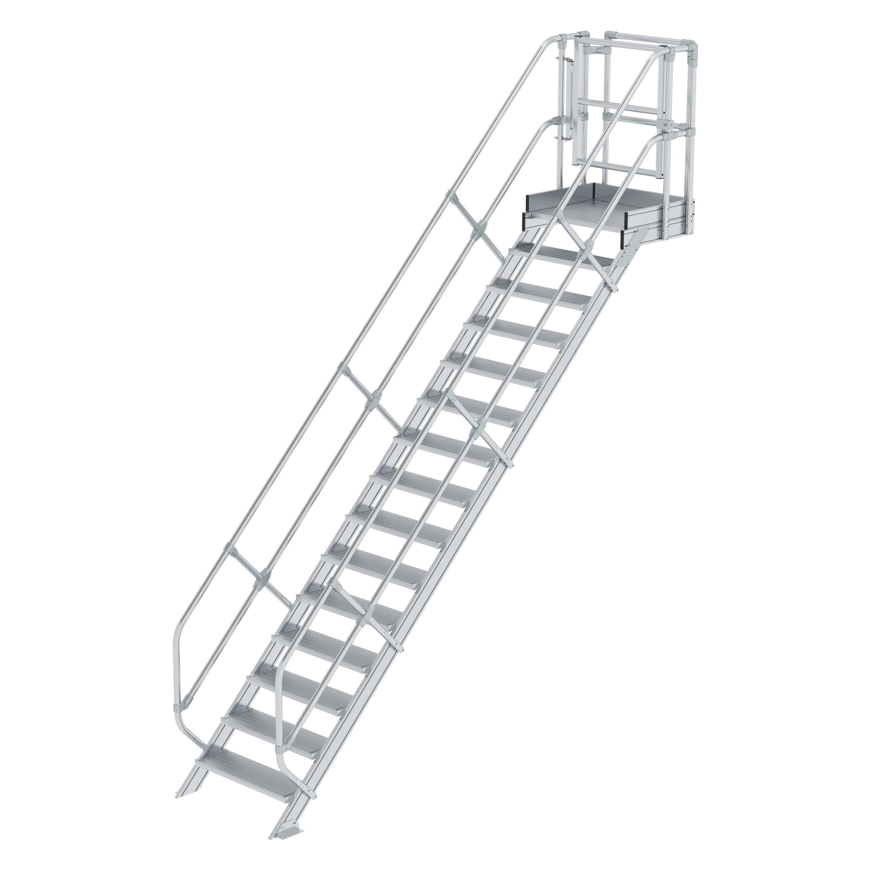 Munk Treppen-Modul Aluminium geriffelt 15 Stufen (Gerüst) (632315)