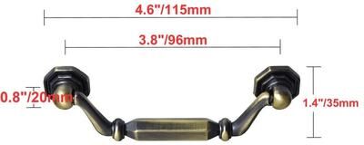 "Utopia Alley Suffolk Pull Handle - Decorative Cabinet Drop Pull Handles, 3.8"" Center to Center"