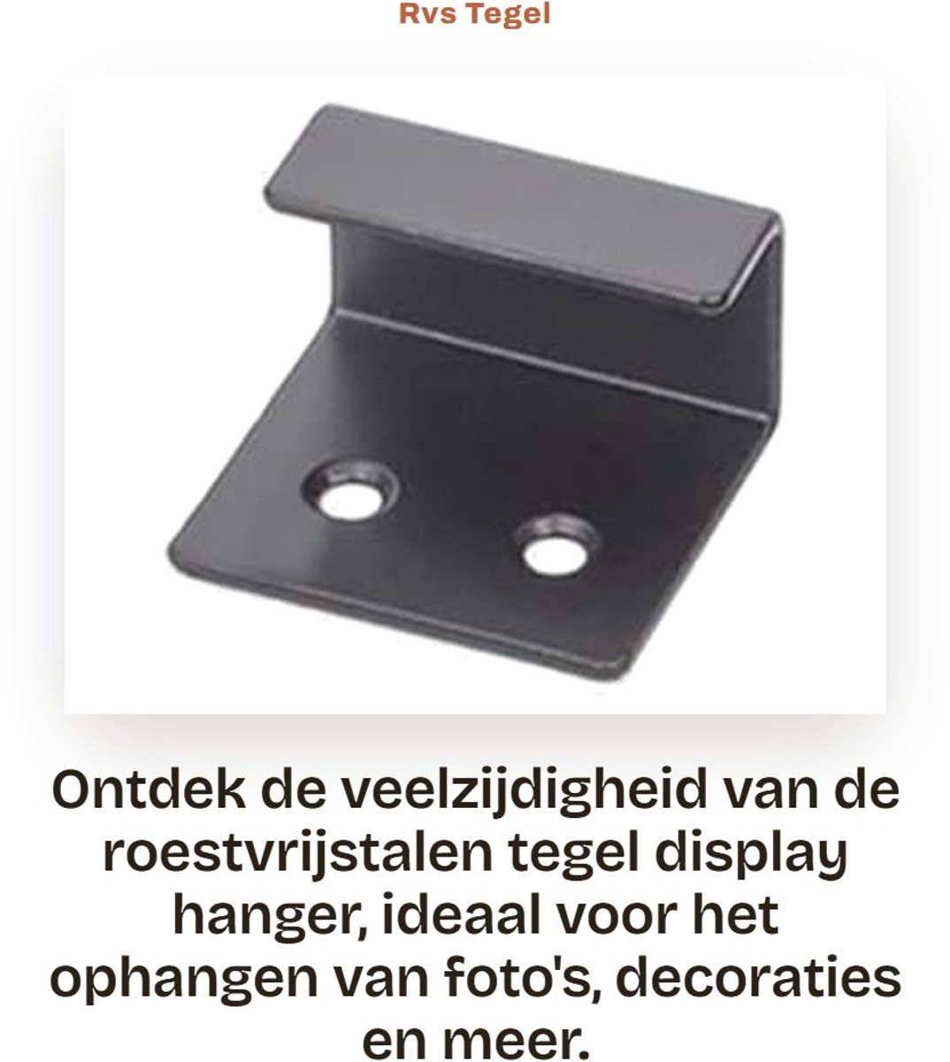 Dailygoods Tegel Display Hanger 8 stuks Roestvrij Staal Muurhanger