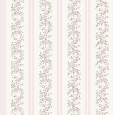 A-Street Prints Marigold Wreath Pastel Peach Floral Stripe Wallpaper
