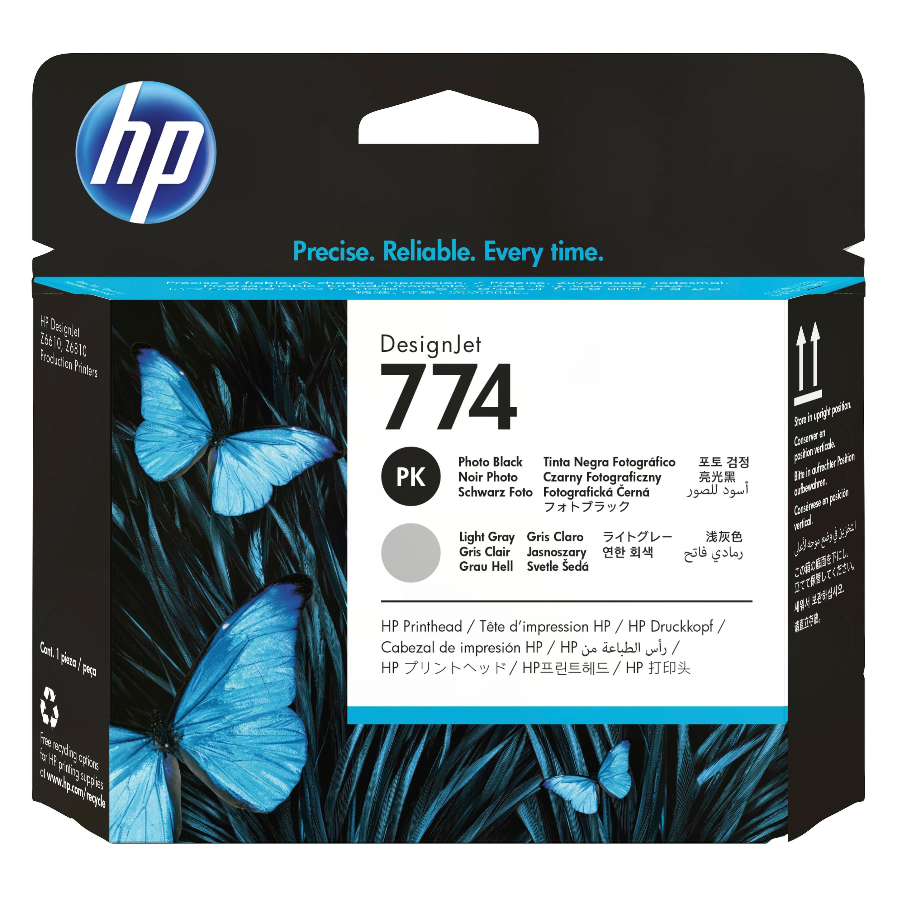 HP 774 Photo Black/Light Gray Printhead (P2W00A)