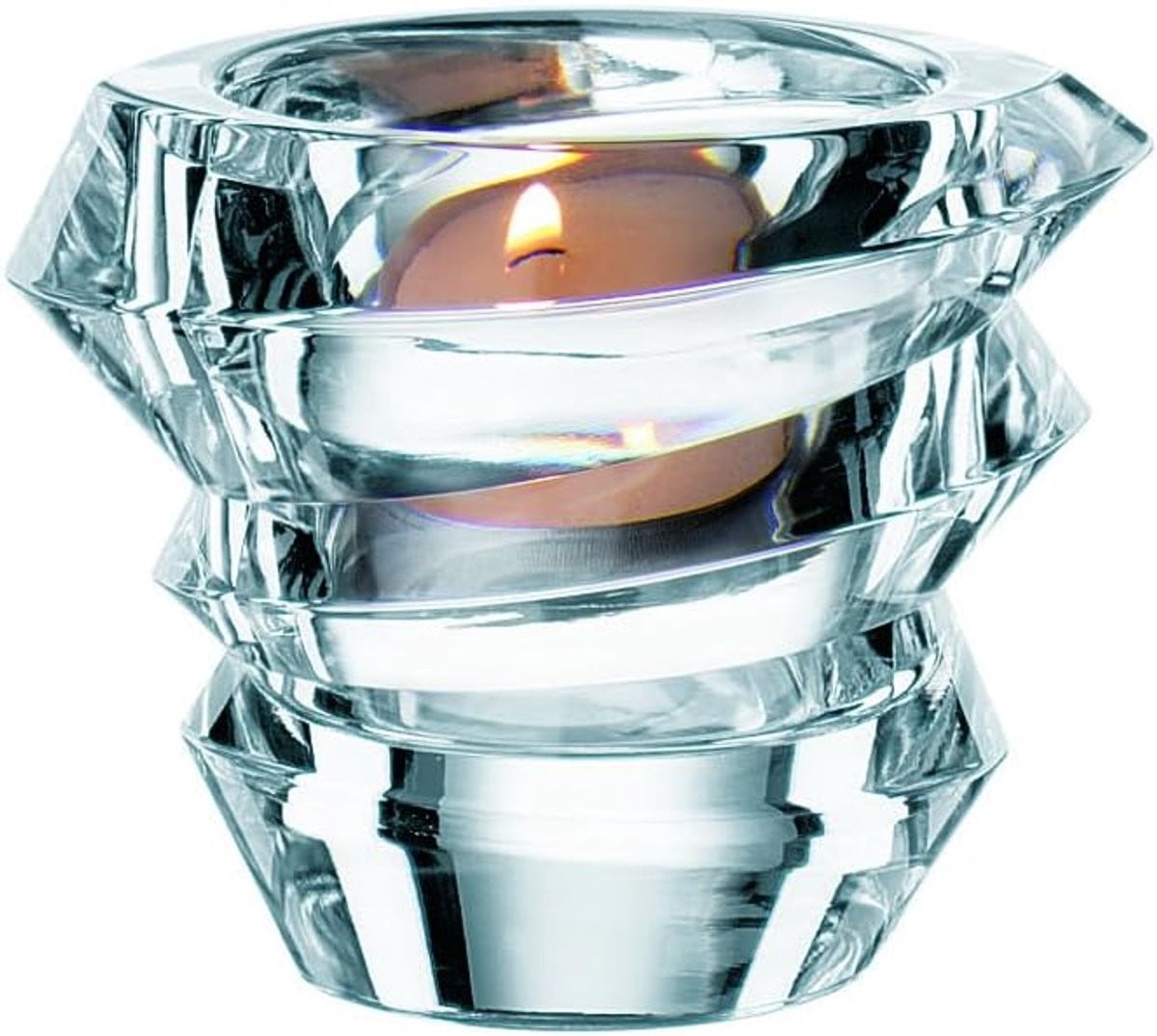 Kristal Kaarsglaasje Votive Houder met Spiraalvormig Ontwerp - Transparant - Diameter: 25,4 cm