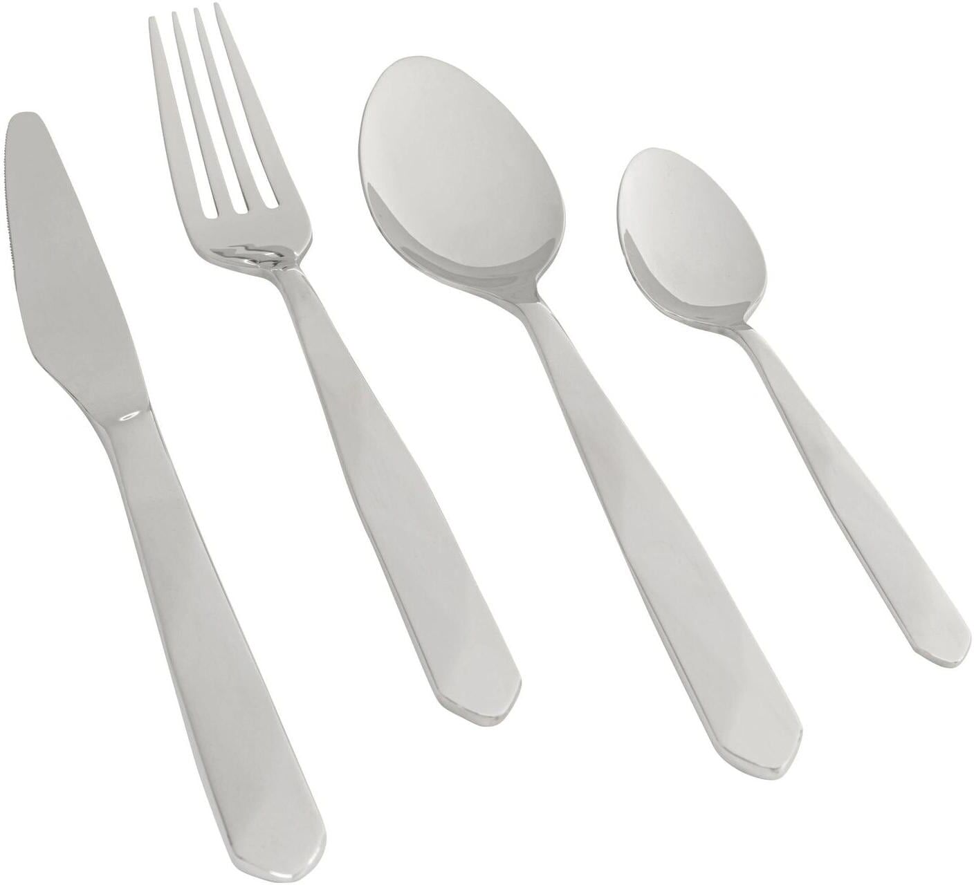 Besteck-Set KARE DESIGN "Arista, 16-teilig", silber, 16, Edelstahl, Essbesteck-Sets, Besteck-Set silber 16