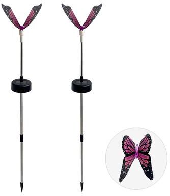 Outdoor Solar Garden Lights Solar Butterfly LED Outdoor Lights For Yard, Courtyard Landscape Lighting, Garden Villa Lawn Park Home Decoration purple