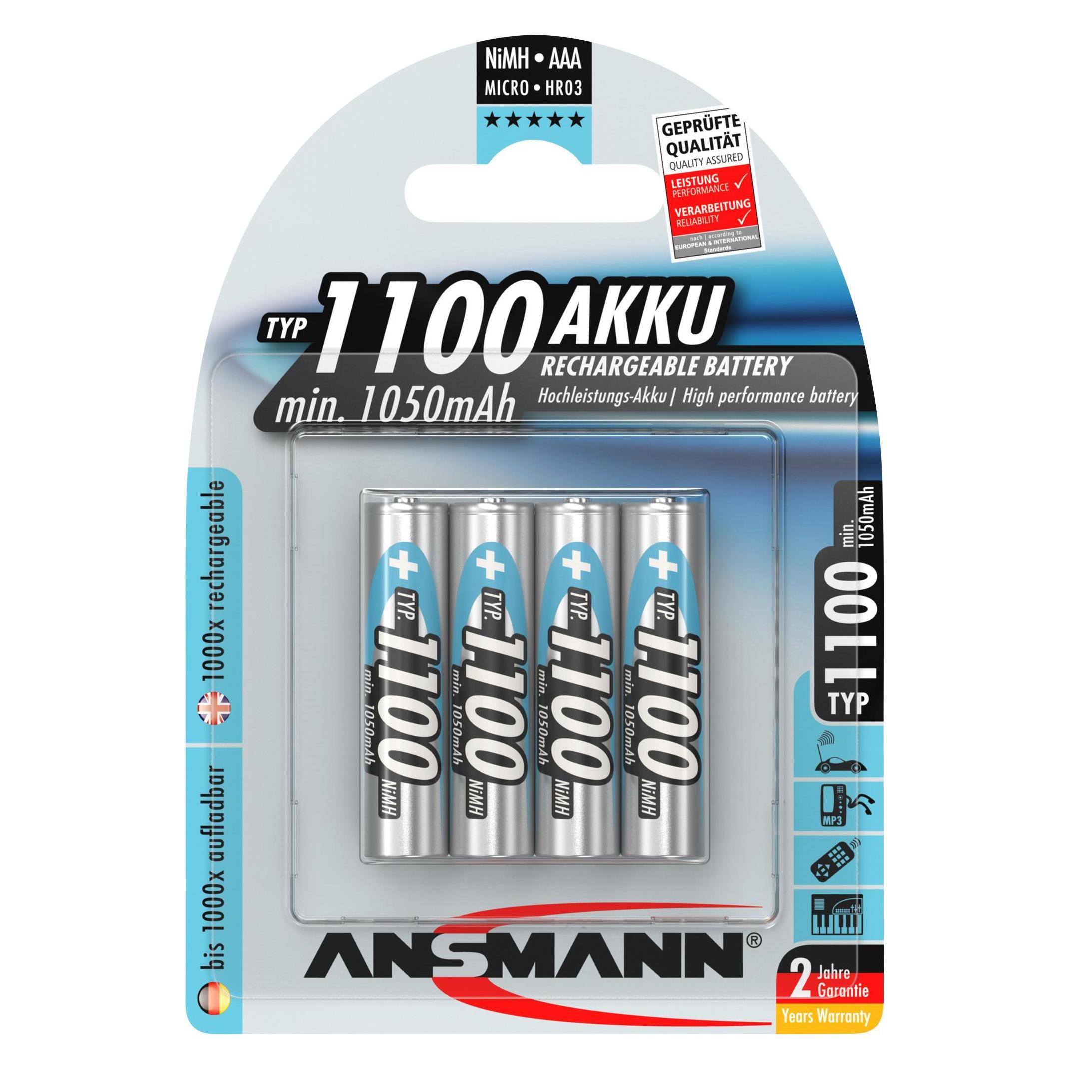 Ansmann Typ 1100 (4 Stk., AAA, 1050 mAh) (5035232)