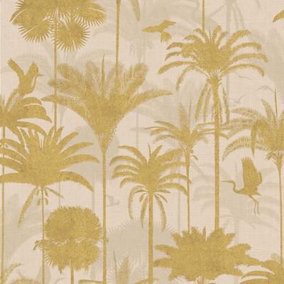 Tempaper Royal Palm Peel and Stick Wallpaper Khaki/Metallic Gold - 28 sq. ft.