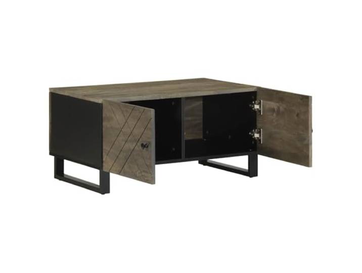 Couchtisch, schwarz, 80x50x40cm, Mangoholz massiv Mangoholz massiv, Tischplatte 80x50cm, Höhe 40cm, schwarze Oberfläche, Wohnzimmer, Flur, Wartezimmer