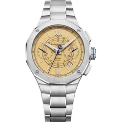Baume & Mercier Riviera Chronograph 41mm M0A10828 Sonderangebot - vertikal gebürstetes Gold mit Vintage-Appeal,silber - 41mm