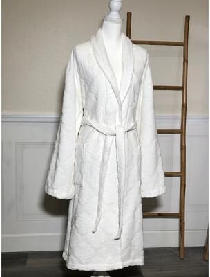 Highgrove Bath Robe Body Towel Dominica Terry Cotton White Adult