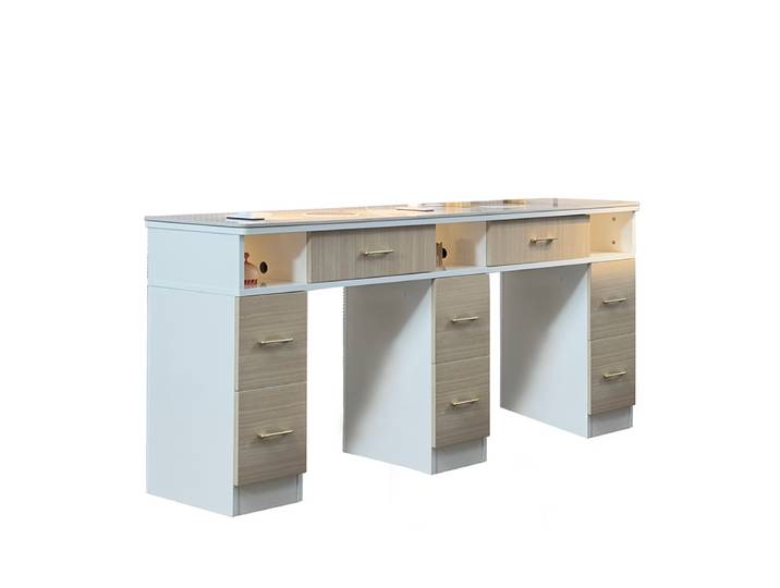 Usine Internet célébrité peinture en bois massif Table de manucure et chaise ensemble Simple magasin de manucure Table Double Table de manucure