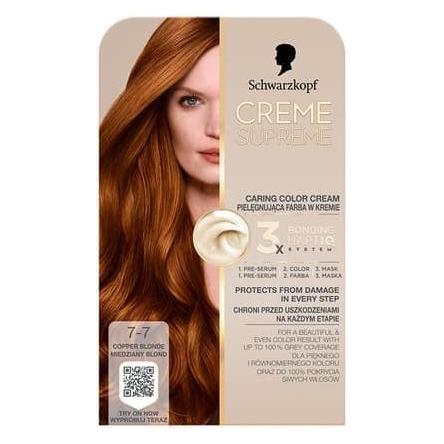 Schwarzkopf Creme Supreme Hair Color Shade 77 Copper Dark Blonde (77 Kupfer Dunkelblond) (64423715)