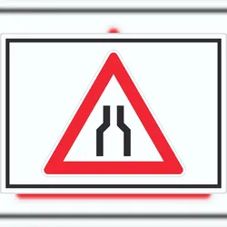 HB-Druck Aufkleber Achtung Verengte Fahrbahn Symbol A9 (37x52mm)