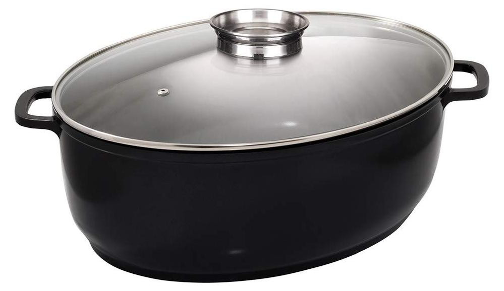 Baumalu Ovale ovenschotel van aluminium, 43 cm, zwart, model 382931