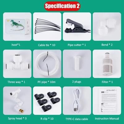 Uplift Picks Smart WiFi Terrarium Humidifier And Automatic Mist Sprinkler Kit 10 M 3 Sprays
