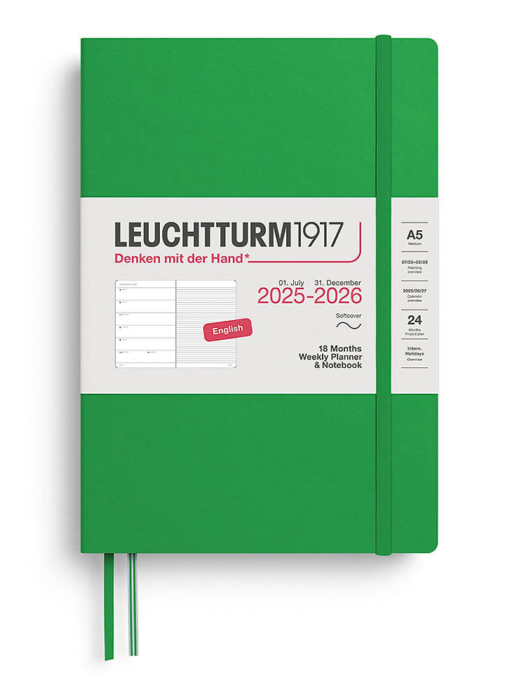 LEUCHTTURM1917 Wochenkalender & Notizbuch in Grün - A5, ENG - onesize