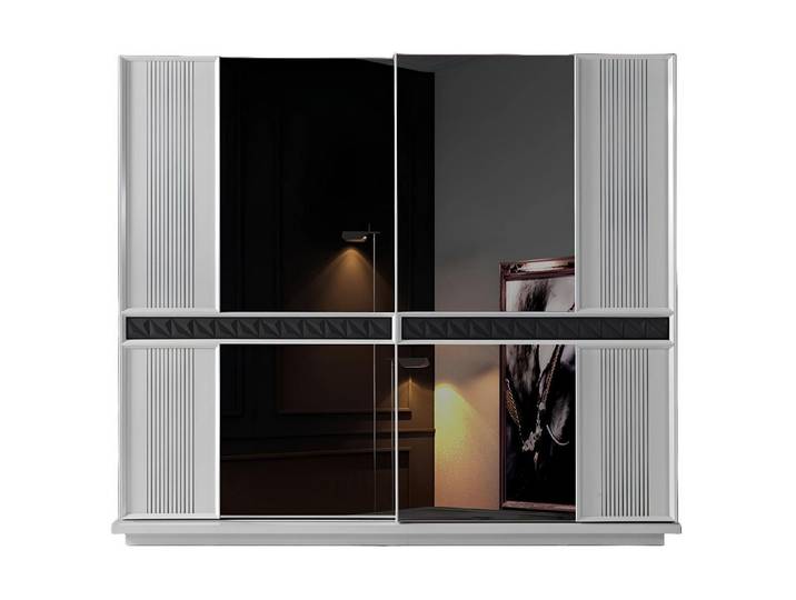 Xlmoebel Kleiderschrank Moderner grauer Holzschrank für stilvolles Schlafzimmerdesign (1-St., Kleiderschrank) Hergestellt in Europa
