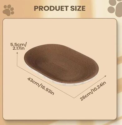 Inspire Essentials ScratchLounge Corrugated Cat Scratcher Bed 16.93 X 10.24 Inches