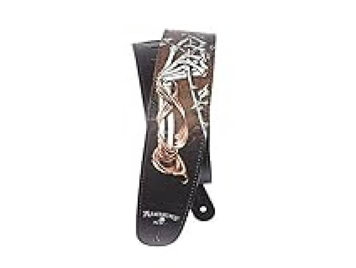 D'Addario Sangle de guitare en cuir Collection Alchemy Gothic – Sangles réglables compatibles avec guitares électriques, acoustiques et basses – Cryptorosa
