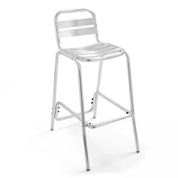 Oviala Business Hochstuhl aus grauem Aluminium