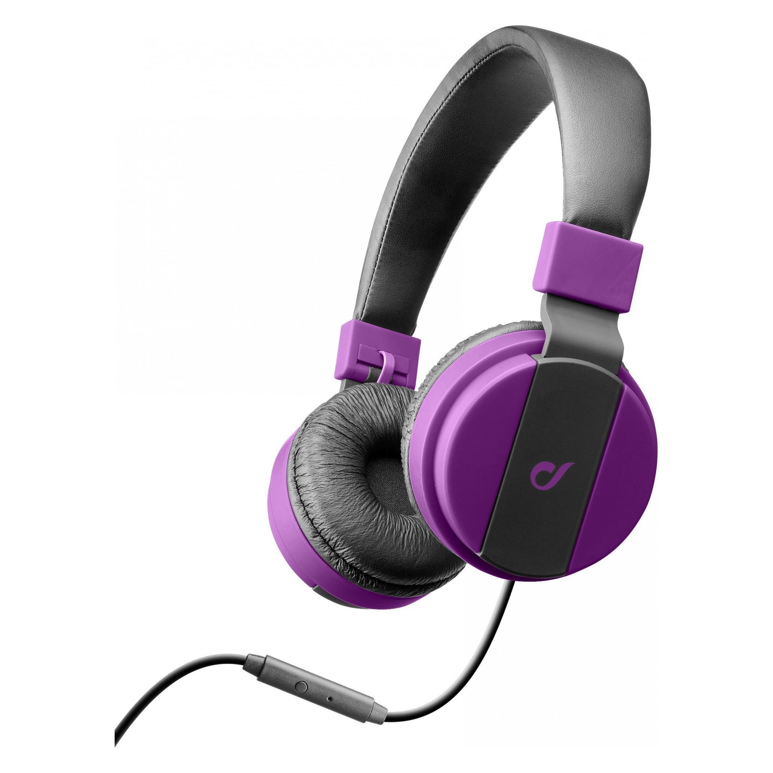 Cellularline Headphones with microphone, purple (Kabelgebunden) (8018080295515)