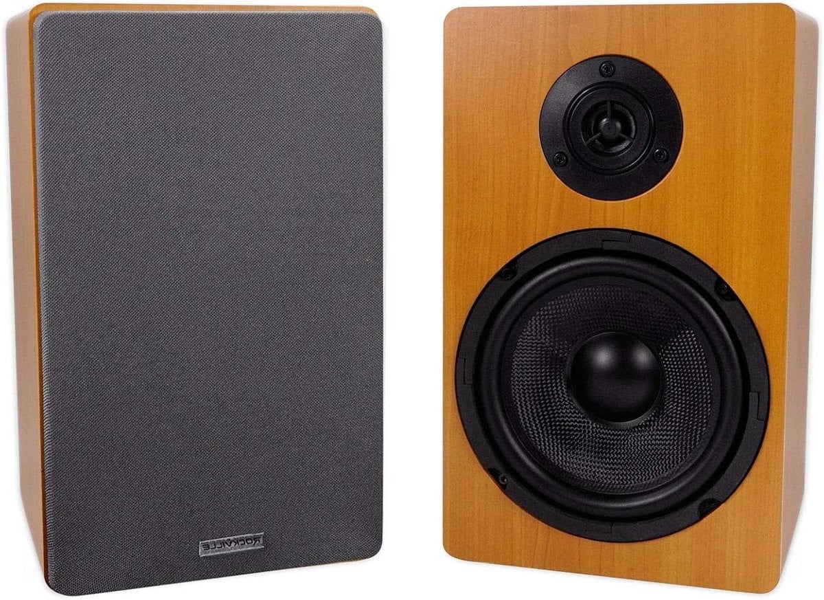 Boekenplank Luidsprekers met Kevlar Woofer en Zijden Tweeter - 6.5 inch - Houtnerf
