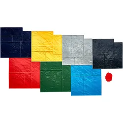 VEVOR Betonstempelmatte, 61 x 61 cm, 7 Stück, Betonstrukturhaut, Polyurethan-Stempel, Steinfliesen-Strukturmatte, Schieferbodenabdruck, nahtloser Stempel, Betonformen für dekorative Außenbereiche, mehrfarbig