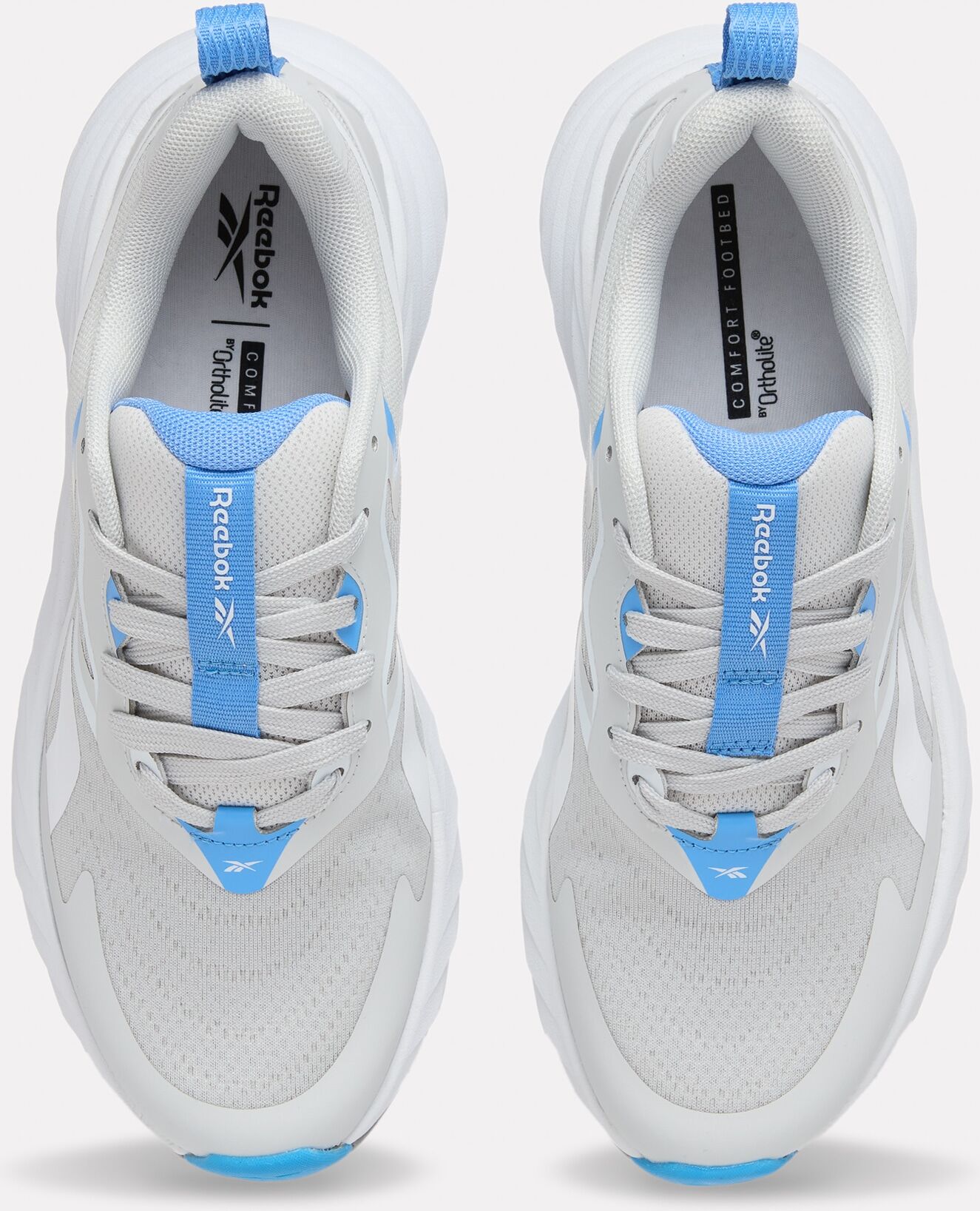 Laufschuh REEBOK "VERSE", Damen, Gr. 37, grau, weiß, blau, Synthetik, Textil, Schuhe Laufschuh grau, weiß, blau 37