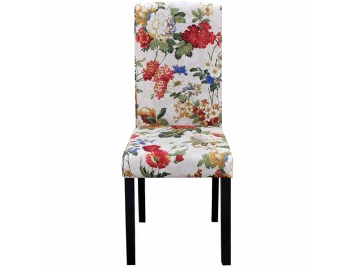 KLGBNCVE Esszimmerstühle 4 STK Stoff Mehrfarbig Blumenmuster Massivholz Stoffbezug,Blumenmuster,Mehrfarbig,gepolsterte Sitze und Rückenlehnen,Massivholzgestell,Esszimmer,Wohnzimmer