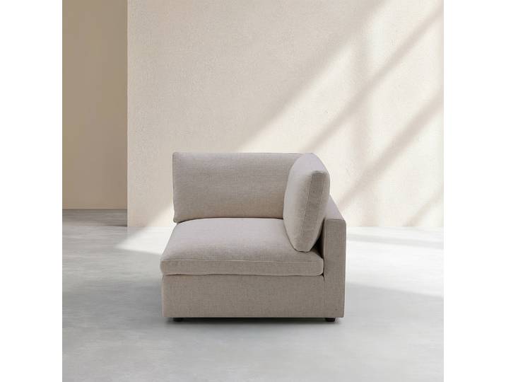 HABITAT - Fauteuil d'angle en tissu - Taupe - Lavinio