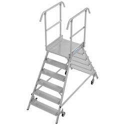 Krause 821102 Aluminium Podestleiter fahrbar, Montage mit Werkzeug Arbeitshöhe (max.): 3.45 m Aluminium 51.6 kg