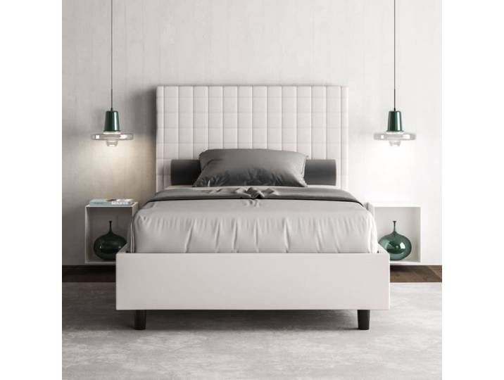 Lit 1 place et demi Sunny 120x200 sans sommier blanc