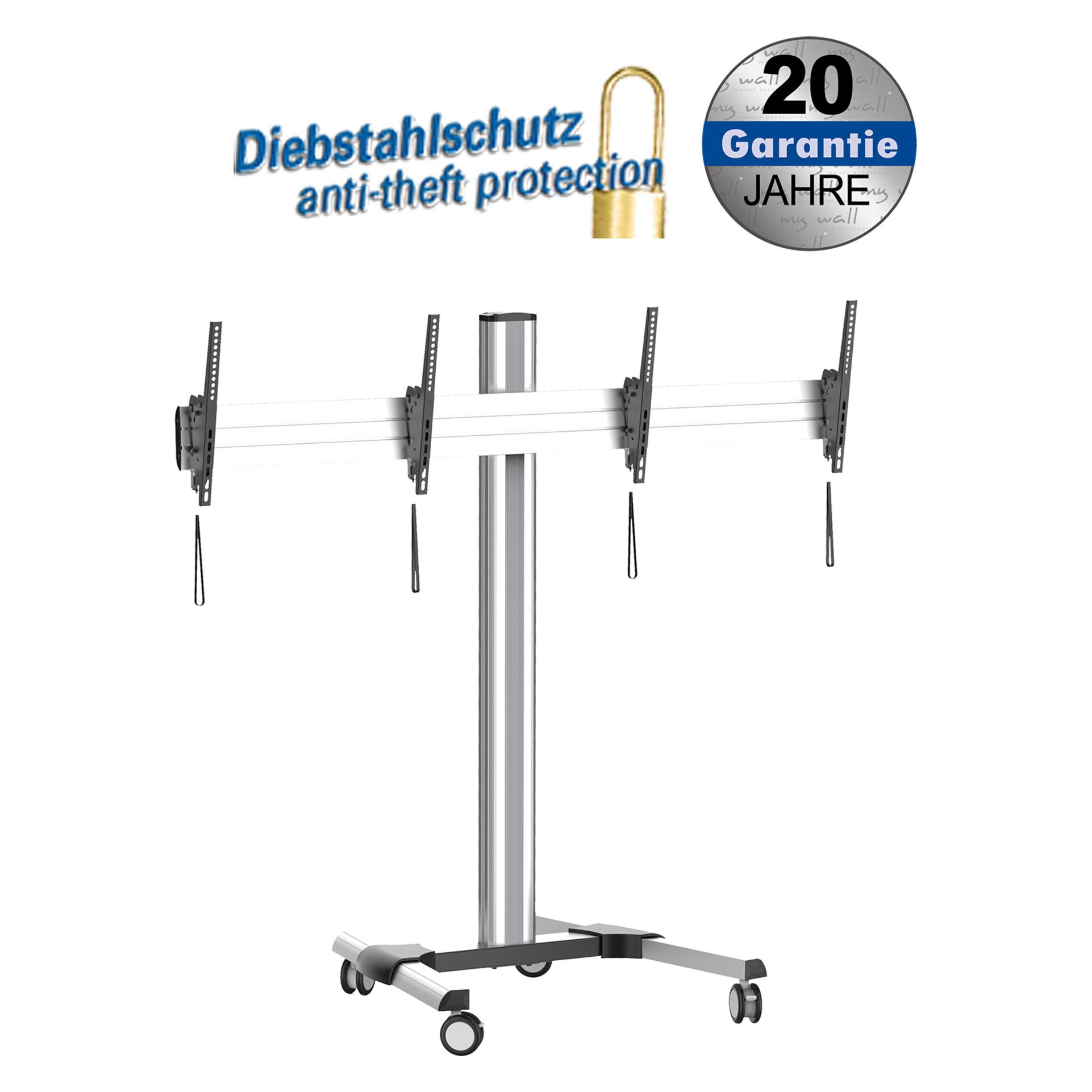 myWall Standfuss für zwei Bildschirme 40" - 55" (102 - 140 cm), Belastung bis 50 kg pro Bildschirm (50 kg, 40" - 55") (HP113L)