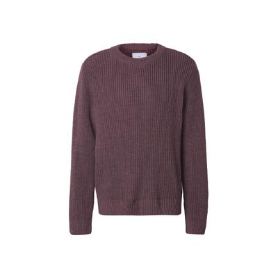 Sweater EDWIN "Edwin Nix Sweater", Herren, Gr. S, braun (grape nectar), 75% Polyacryl, 25% Wolle, unifarben, Rundhals, Sweatshirts Sweater