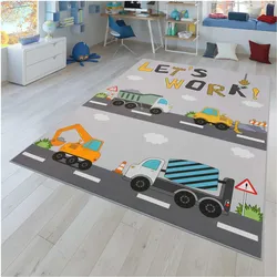 TT Home, Spielteppich + Spielmatte, Kinderzimmerteppich Teppich Junge Mädchen Kinderteppich Baby Rutschfest Strasse (220 x 160 cm)