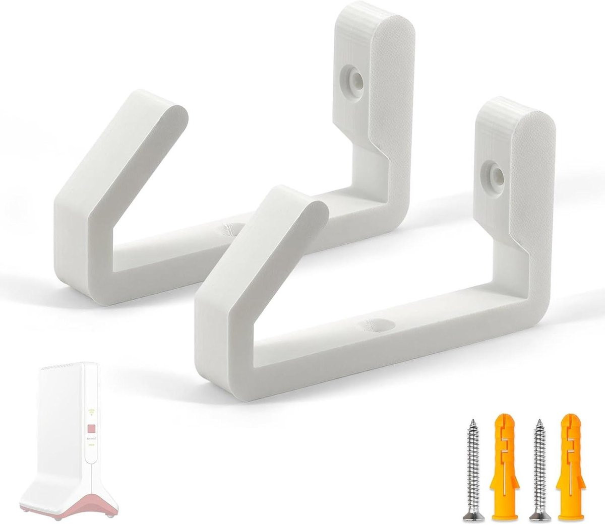 Set van 2 Wandhouders Repeater Router Stekkerhouder voor Wifi Versterker - Wit