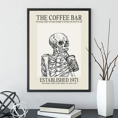 Inspire Essentials Minimal Coffee Line Art Canvas Poster Modern Kitchen And Cafe Wall Decor 21 19.69 X 27.56 Inches