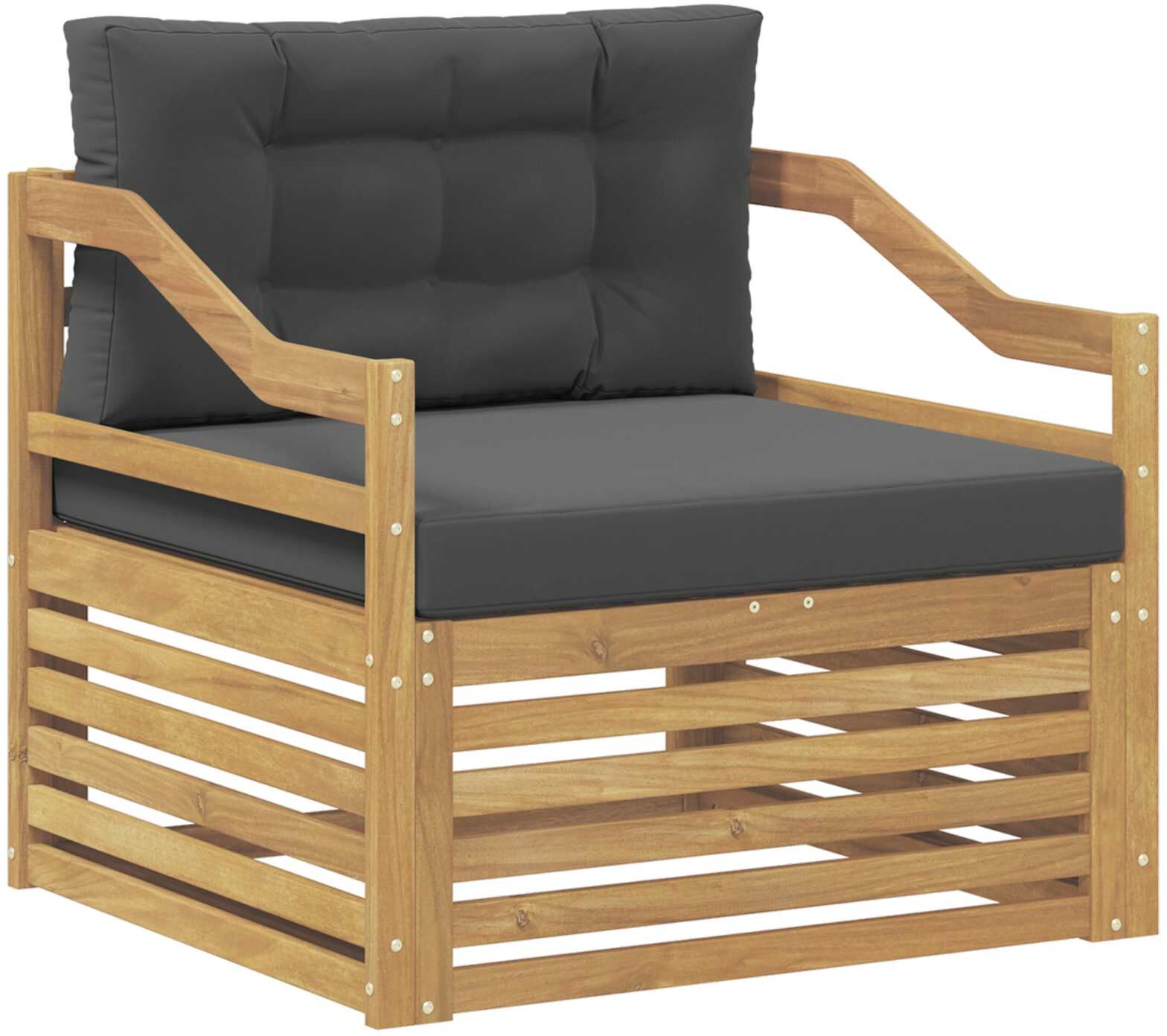 vidaXL Canapé d’extérieur Solid Acacia Wood Blanc et anthracite