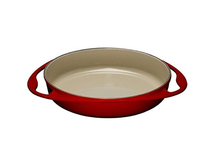 Le Creuset Gusseisen Tatin-Backform, Rund, Ø 28 cm, Für alle Herdarten inkl. Induktion geeignet, 2,6 Liter, Kirschrot, 20129280602460