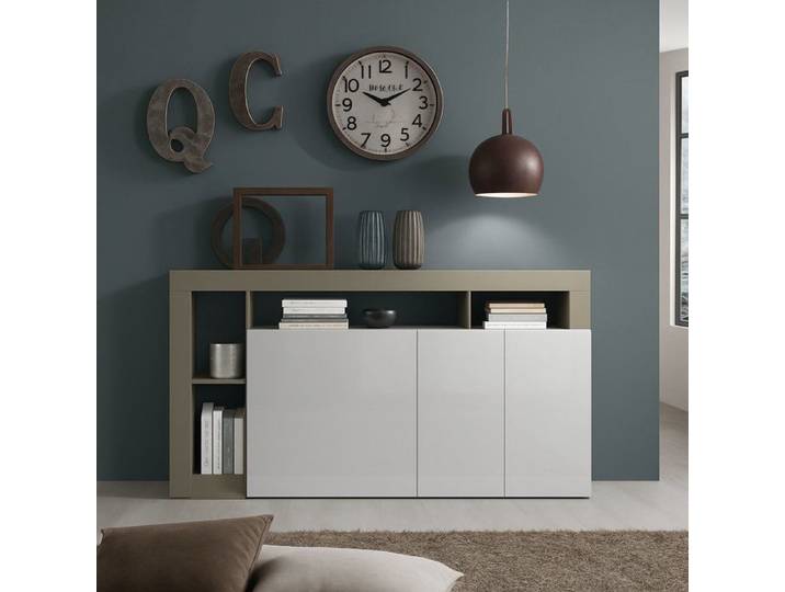 Buffet Américain Dmora en Bois Nobilité Blanc 42x146x93h cm