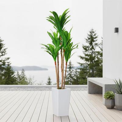 YUN 147cm Artificial Bird of Paradise Plant with Planter, Tropical Faux Floor Plant for Home Decor